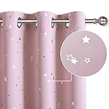 DISEÑO INTERESANTE: Cortinas gruesas con estrellas estampadas. Décor ideal para dormitorio infantil. Bloquean la mayor parte de la luz. ¡ Buen Sueño a Tus Bebes!