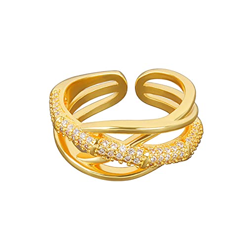 Bague croisée en zircon idéale pour briller en fête de danse