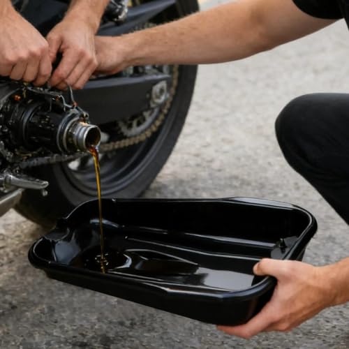 Cárter de aceite con contenedor multifuncional de fluidos automotrices y borde vertedor 5