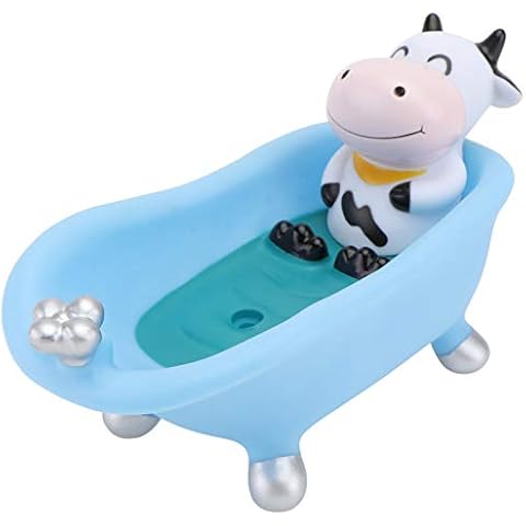 Amosfun Cow Soap Holder with Drip Tray Cover