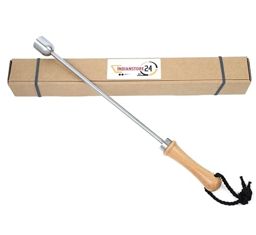 INDIAN STORE 24 Bierstachel Beerspike Beer Caranelizer Bierkaramellisator Bierwärmer Echte Holz Griff, Lebensmittel geeignete und rostfreiem Edelstahlkugel (Shape 2)