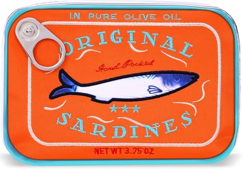 Canned Sardines Makeup Bag, Funny Sardine Tin Fish Cosmetic Bag, Creative Cute Makeup Bag Kawaii Pencil Case Pouch, Coquette Make up Pouch for Women