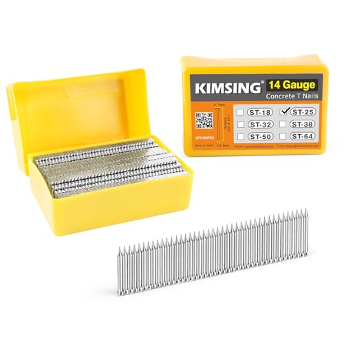 Clous en T 25 mm KIMSING calibre 14 pour béton et charpente x800