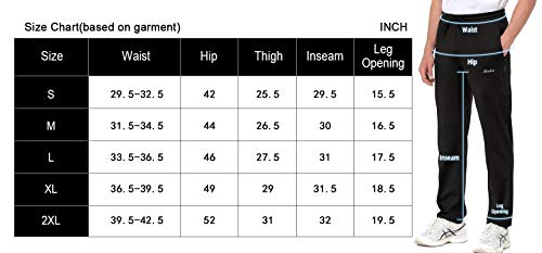 Clothin Men's Exercise Pants With Zipper Pockets Elastic Waist Open Bottom Workout Sweatpants For Athletic Running Fitness(Black Blue-M) #TOP2