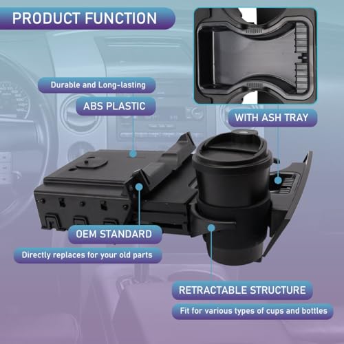 Inserto Porta Vaso para Ford F-150 2004-2008 Negro miniatura 3