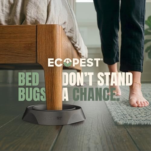 Image of Bed Bug Interceptors - 8 Pack | Bed Bug Blocker (Pro) Interceptor Traps (Black) | Insect Trap, Monitor, and Detector for Bed Legs