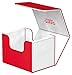 Ultimate Guard Sidewinder Synergy 100+, Deck Box for 100 Double-Sleeved TCG Cards, Red/White, Magnetic Closure & Microfiber Inner Lining