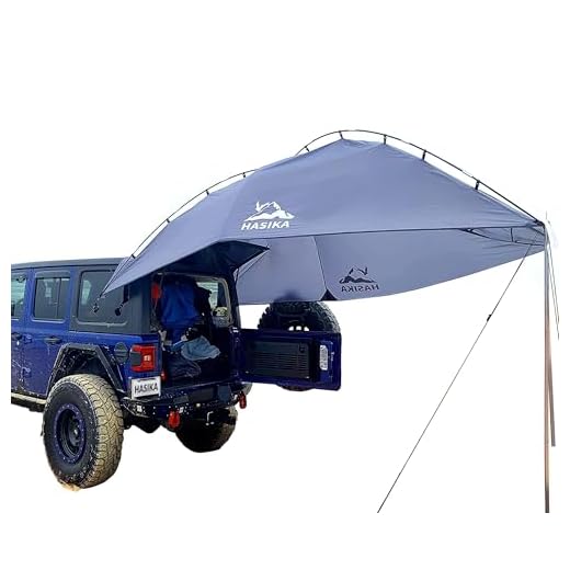 Versatility Camping Tent for Truck Bed,SUV RVing, Van,Trailer and Overlanding Portable Teardrop Awning Canopy Tear Resistant Tarp with 2 Sandbag
