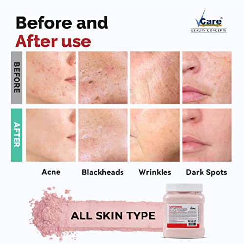 Image of Vcare Jelly Whitening Peel Off Mask For Facials Skincare |Face Mask Powder 250g - Facial Skin Care Product for Women Smoothing, Moisturizing, Cleansing, Refreshing|Suits All Skin Types