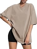 Photo Gallery athmile t-shirt oversize da donna vestibilità ampia girocollo a maniche corte camicetta casual estiva 2025 y2k basic tee beach, lightkhaki., l Photo Gallery athmile t-shirt oversize da donna vestibilità ampia girocollo a maniche corte camicetta casual estiva 2025 y2k basic tee beach, lightkhaki., l