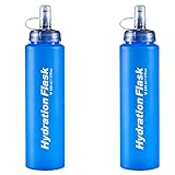 YAPJEB ハイドレーション ボトル 折りたたみ 水筒 ソフト ウォーターボトル 給水ボトル ランニング ボトル 500ml ソフトフラスク マラソン トレイルランニング サイクリング 水分補給 Soft Flask アウトドア (2本500ml)