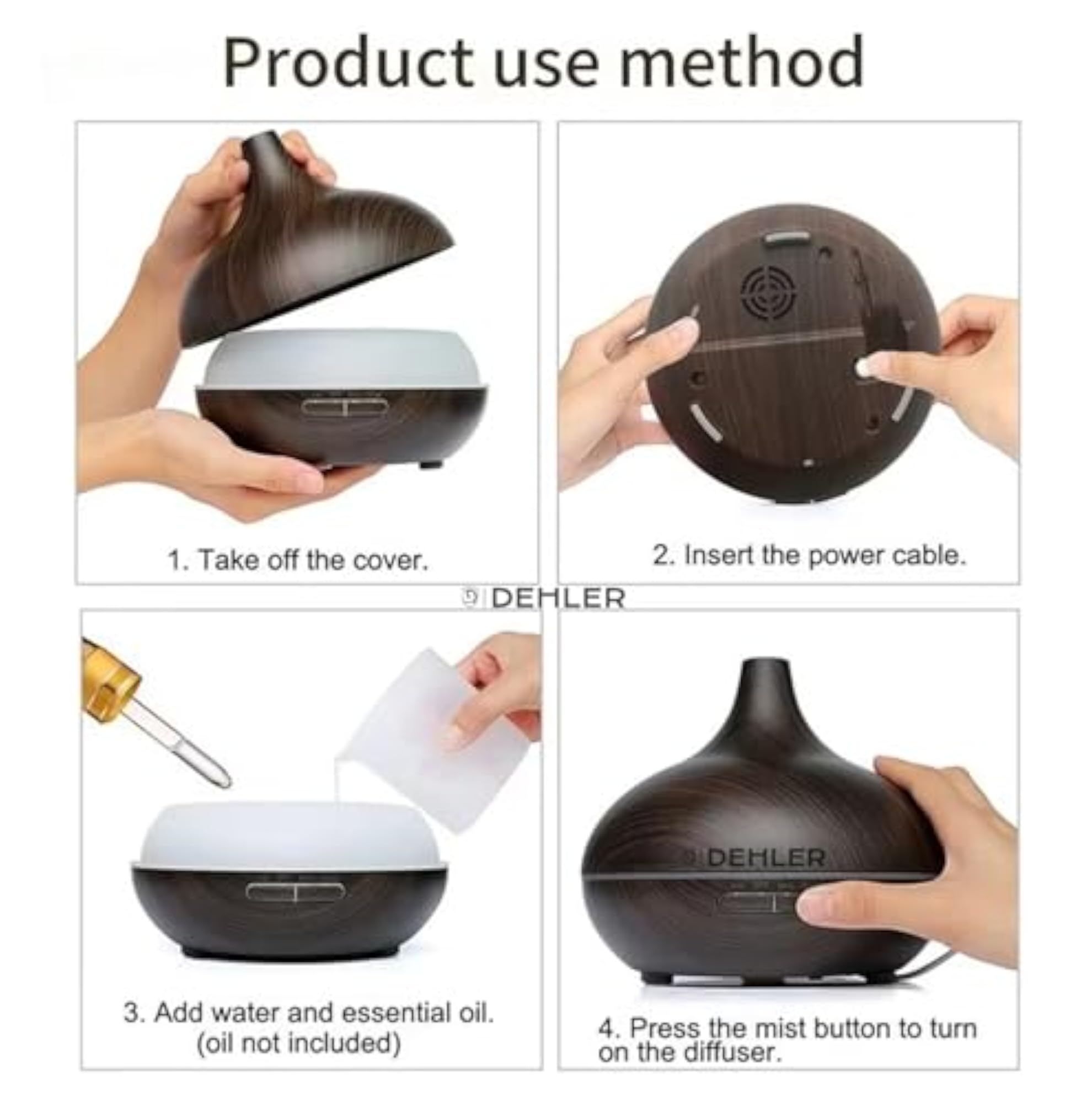 Cool Mist Ultrasonic Aromatherapy Diffuser with Timer Settings