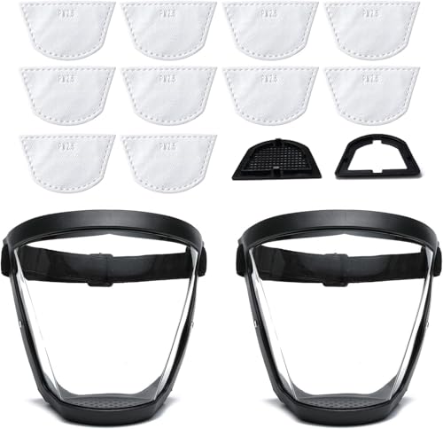 Visière de protection visage ajustable lot de 2 écrans en plastique