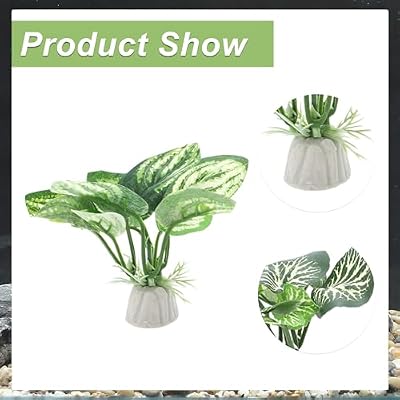 Aquarium Plastic Plants, Silk Aquarium Plants, Silk Plants for Betta Fish Tank, Plastic Plant Decor for Aquarium, Green, Pointed Leaves, 4pcs