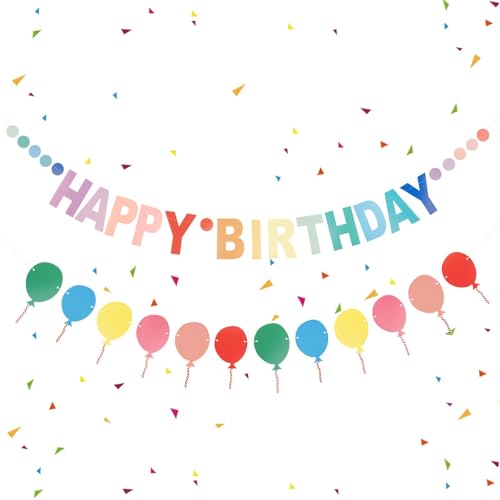Colorful Happy Birthday Banner Rainbow Birthday Felt Garland Banner Colorful Pennant Flag Banners Rainbow Birthday Party Decorations Personalized Happy Birthday Sign for Birthday Party Decor