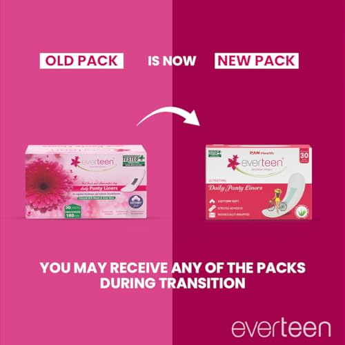 Image of Everteen Natural Cotton Daily Panty Liners (180mm, 2x30pcs) - Pack of 2