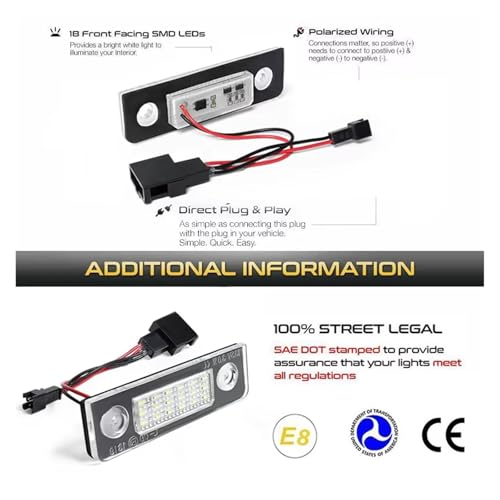 Lámpara matrícula LED para Skoda Octavia 1Z y Roomster 5J con homologación OEM 1Z0943021 3