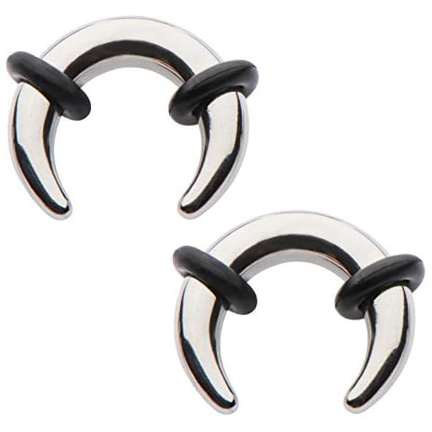 Zaya Body Jewelry Pair 1g 7mm Steel Ear Plugs Tunnels Tapers Pinchers Horseshoes Gauges Septum Cover