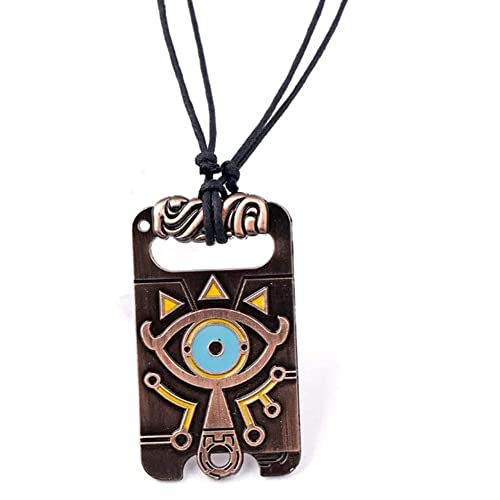 MEETCUTE Vintage Unisex Necklace,The Legend of Zelda Breath of The Wild Sheikah Eye Dog Tag Necklace Cosplay3