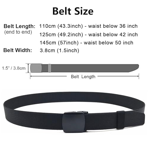 Image of WYuZe Mens Nylon Web Belt No Metal Nickel-Free Military Tactical Hiking Belt