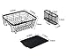 TQVAI Medium Dish Drying Rack Kitchen Dish Drainer with Silverware Storage, Black