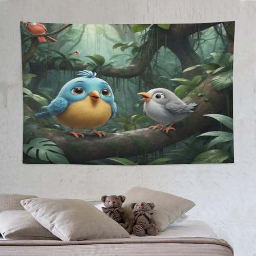 Tapisserie murale oiseau mignon pour créer un coin de nature poétique dans la chambre