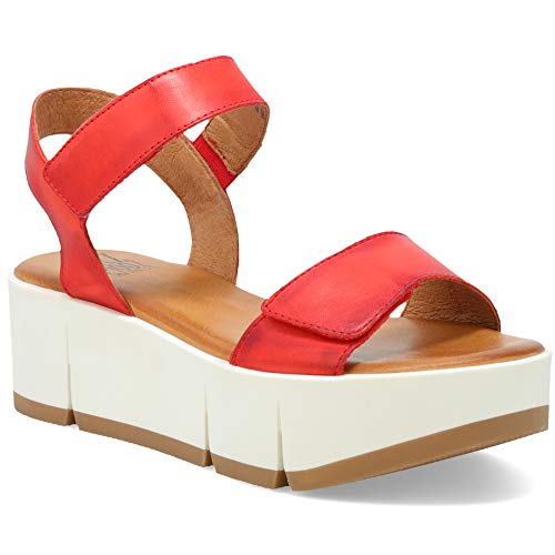 Miz Mooz Pia Women's Platform Sandal Scarlet