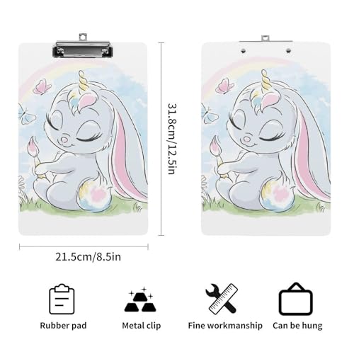 Porte-bloc A4 papillon et lapin avec pince à profil bas pour documents - 2