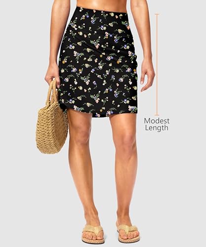 Image of Viodia Women's 18 inch /20 inch Long Swim Skirt High Waisted Modest Swimsuits Skirt Bathing Suit Tummy Control Swim Bottoms