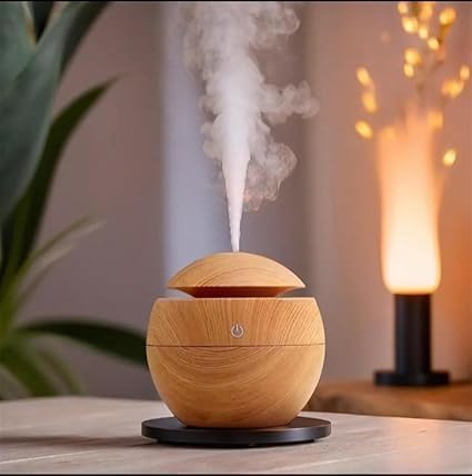 Wooden Cool Mist Humidifiers Essential Oil Diffuser Aroma Air Humidifier with Colorful Change for Car, Office, Babies, Humidifiers for Home, Air Humidifier for Room