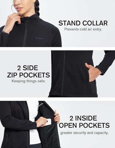 fit space Women's Sweater Full Zip Scrub Jacket Lightweight Knitwear Athletic Jumper4