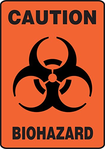Signalétique biohazard anti-décoloration 14x10" pour locaux industriels et hôpitaux