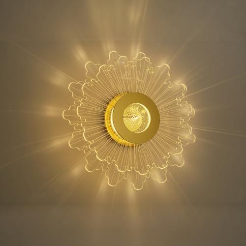 Image of Glowave Golden Acrylic Light Spiral Design Wall Lamp Lighting Sconce for Living Room Bedroom Bedside - Tricolour (White, Warm White, Natural White) 7044-W (B81)