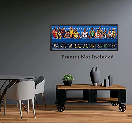 The Last Supper Basketball Player Wall Art，Kobe Poster - James Posters - Durant Posters - Offices, Rooms, Dorms, Homes - Great Gift For Basketball Fans Kids And Adults,(13.5''H X 40''W) No Frame #TOP2