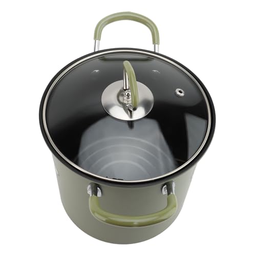 3L Deep Fryer Pot with Basket, Carbon Steel Frying Pan with Silicone Handle and Glass Lid, Suitable for Gas, Induction Cooktops, Suitable for Kitchen, Camping