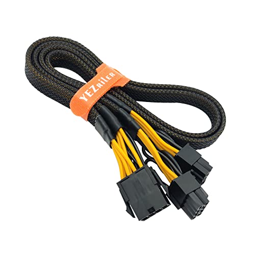 YEZriler CPU to GPU, CPU 8 Pin Female to Dual PCIe 8 Pin (6+2) Male Power Adapter Sleeved Splitter...