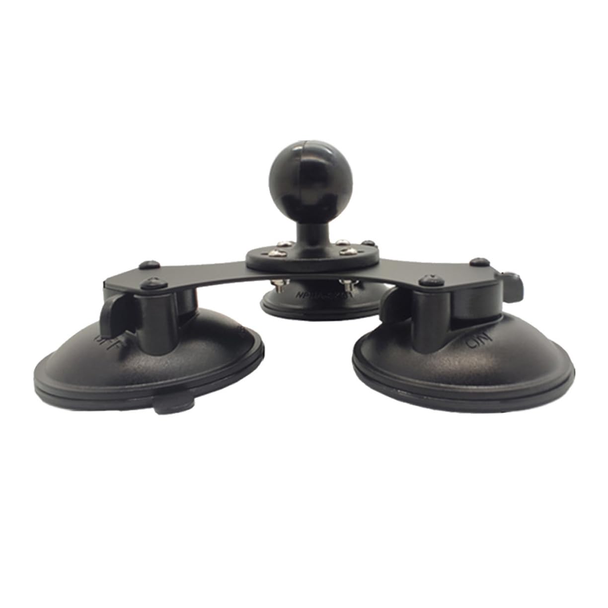 Uonlytech Soporte para Parabrisas Triple Ventosa y Rótula Giratoria | Negro, 3 Bases de Succión, Montaje Estable para Móviles y Navegadores, Desmontaje Sencillo