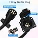 7 Way Trailer Extension Cord 8 Ft, 7 Pin Inline Wiring Harness Connector Plug & Dust Cover, Heavy Duty Waterproof for RV Truck Camper 5th Wheel Gooseneck Hitch Towing Car Vans