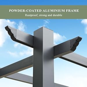10×10 outdoor pergola retractable patio pergola heavy duty aluminum pergolas for gardens backyards and decks khaki  urban country home decor