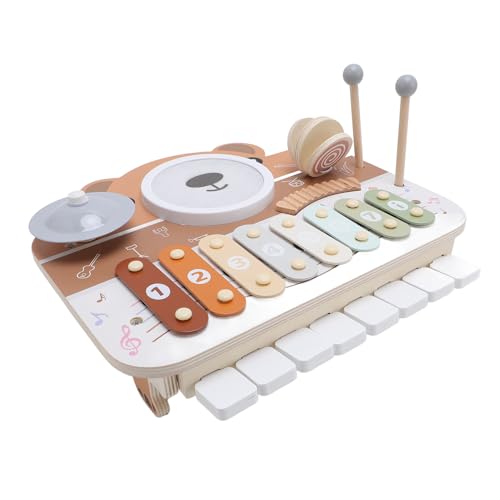 Instrument de musique bébé sans bruit électronique : calme et coordination au tambour en bois