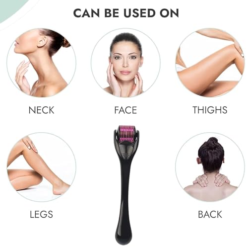 Image of Episkey Professional Derma Roller 0.5 mm with 540 Titanium Micro-Needles for Hair Growth, Beard Activation, Skin Rejuvenation (0.5 mm, Derma Roller) with Scalp Massager Brush for Hair & Shampoo | Relaxing Head Massager with Soft Silicone Bristles