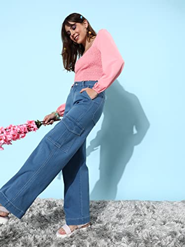 Image of Dolce Crudo High Rise Wide Leg Jeans for Women