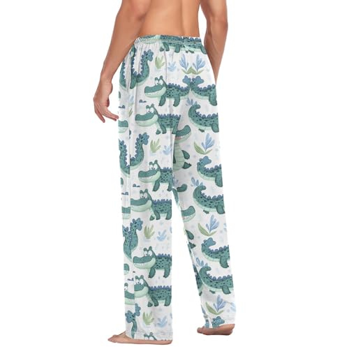 vvfelixl Mens Pajama Pants Cute Cartoon Crocodile Men's Pajama Bottoms Sleep Lounge Pj Pants for Men Drawstring Pockets S-XXL4