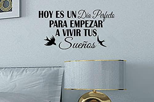 Spanish Wall Decals decorativo para pared Hoy ES un Dia Perfecto para Empezar a Vivir Tus Suenos 12