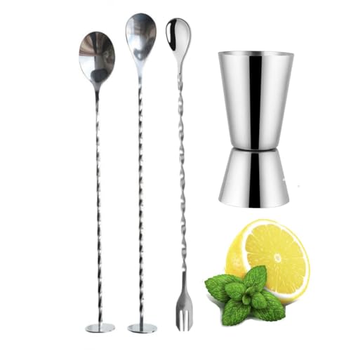 Dosatore Misurino Doppio per Cocktail 30ml /60ml Stile Giapponese 3 Cucchiai Bar In Acciaio Inox Qualità’ Premium Professionale Attrezzatura Per Bar,Discoteche,Party, Feste