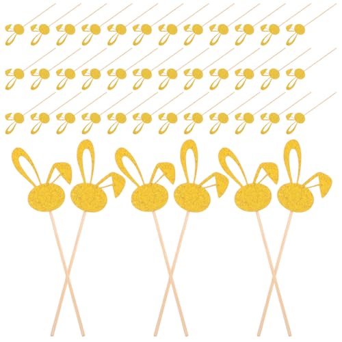 Palillos para cupcakes de conejo de Pascua perfectos en meriendas de primavera