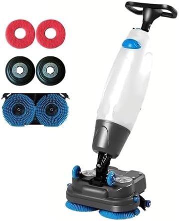 Commercial Floor Scrubber Machine, 17” Cleaning Width, 13000 Sqft/H, 240 RPM Dual Brush Power Washer for Deep Cleaning Hard Floors, Tile, & Concrete - Heavy Duty White