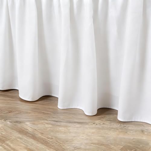 Faldón de cama elástico blanco cálido ajustable con caída de 38cm 6