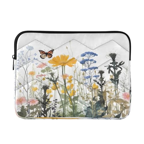 Funda para portátil con mariposas y flores 13-14 pulg miniatura 1