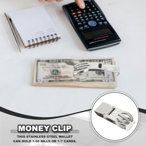 PATIKIL Stainless Steel Money Clip, Metal Slim Wallet Clip for Men Money Holder Minimalist Front Pocket Wallet for Credit Card Business Card4